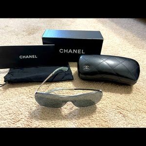 Chanel Shields Style 4215 Chrome Arms, Black Lense